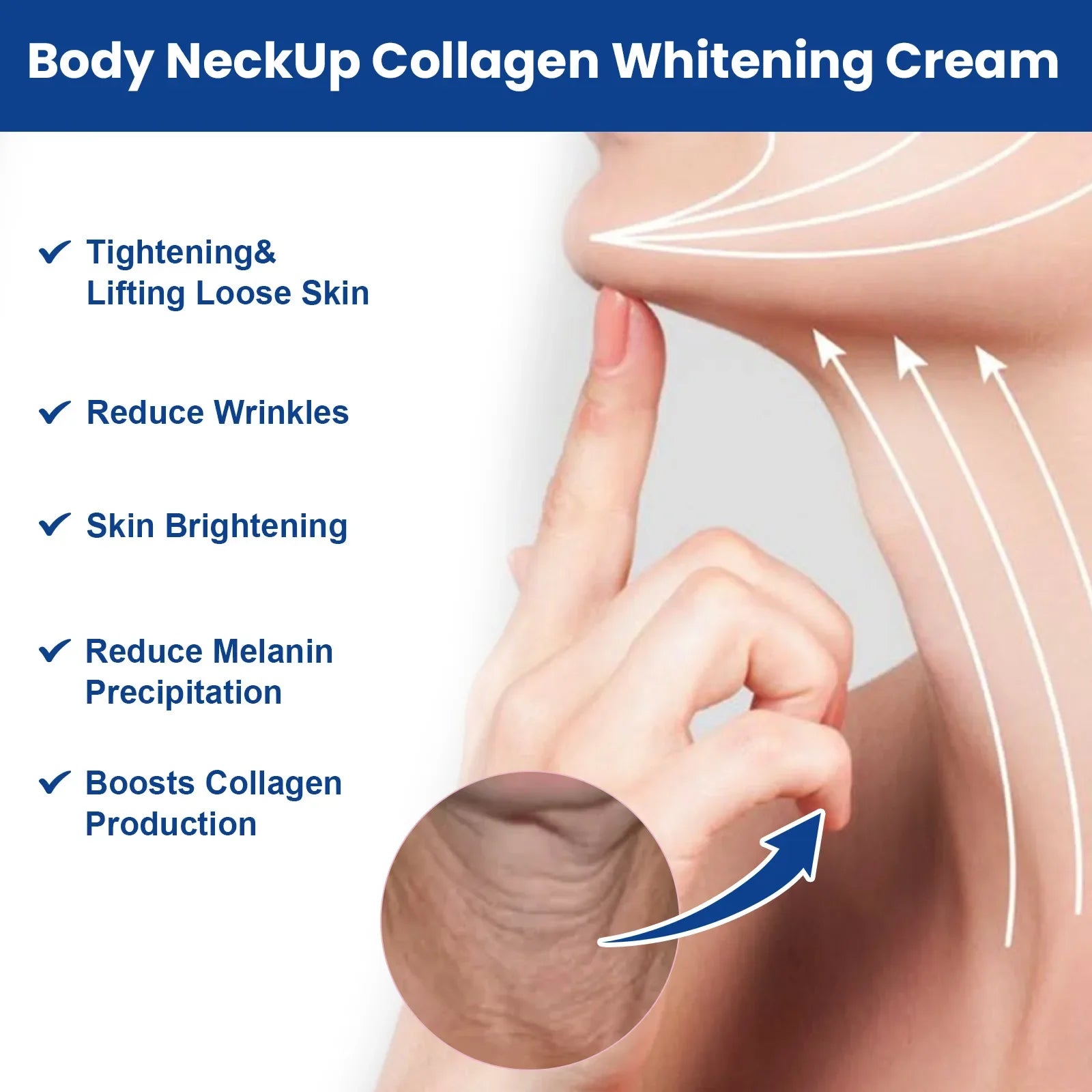 Collagen Neck Cream Eliminate Neck Wrinkle Lines Lifting Whitening Tighten Double Chin Anti-Age Rejuvenation Skin Care Products