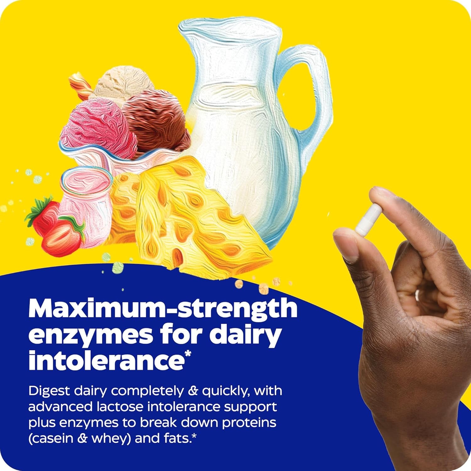 Lacto, Digestive Enzymes for Complete Dairy Digestion, Offers Fast-Acting Gas & Bloating Relief