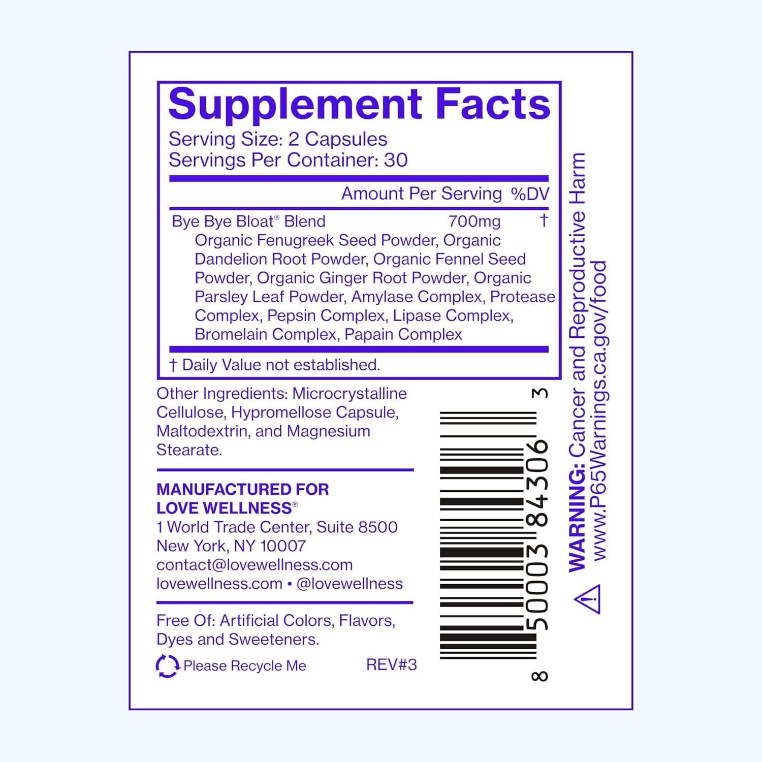Bye Bye Bloat | Digestive Enzymes for Fast Acting Bloating Relief for Women | Helps Reduce Water Retention & Gas Relief | Supports Digestive Health with Fenugreek & Dandelion | 60 Count