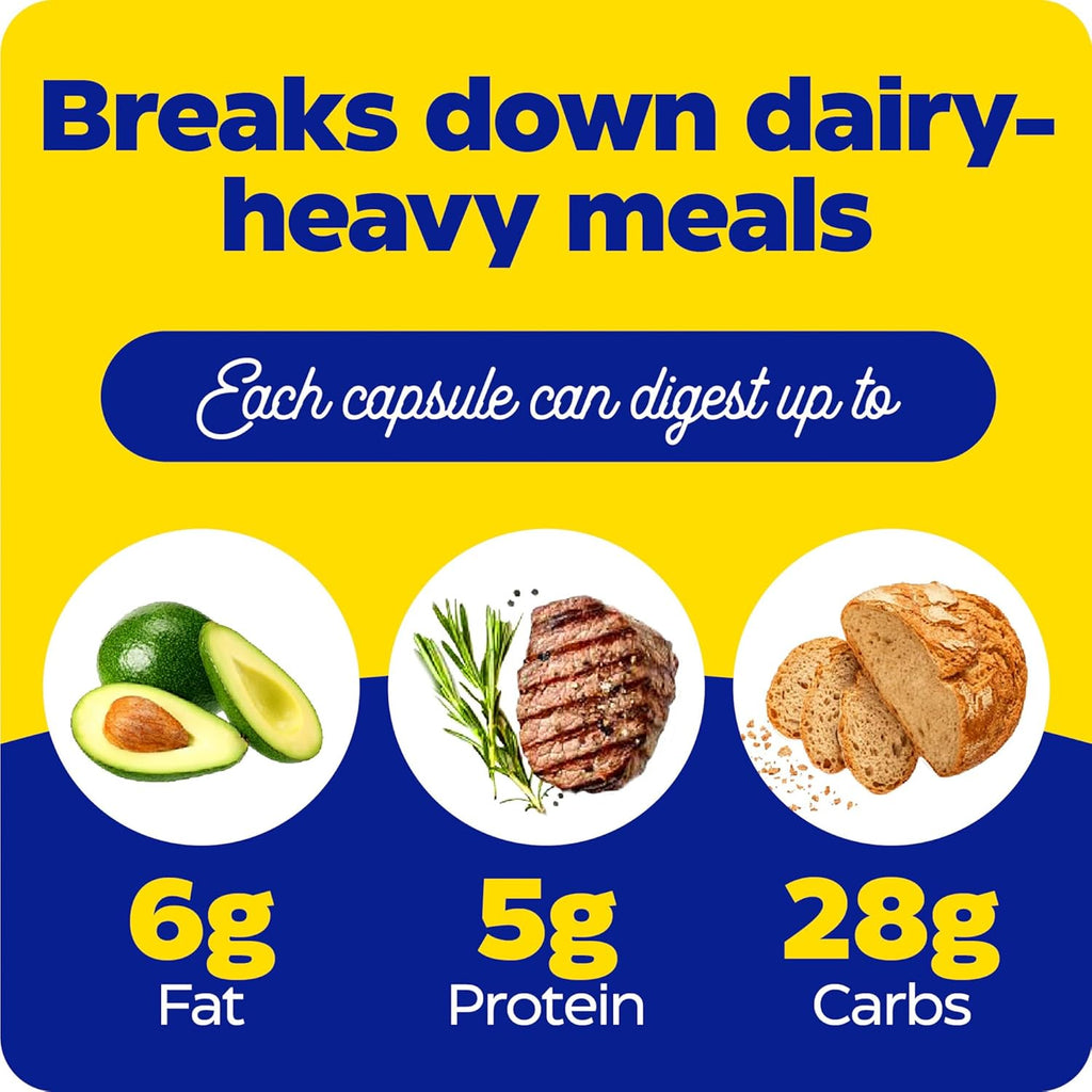 Lacto, Digestive Enzymes for Complete Dairy Digestion, Offers Fast-Acting Gas & Bloating Relief