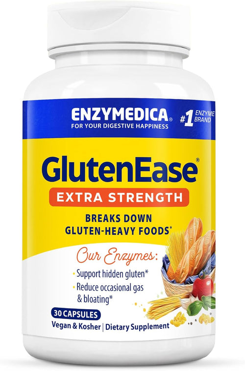 , Glutenease Extra Strength, Maximum Potency Digestive Enzymes, Supports Gluten & Casein Intolerance, 30 Count