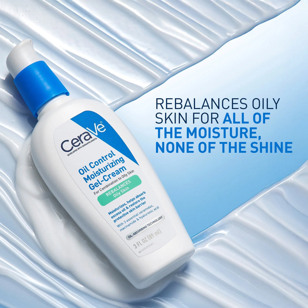 Oil Control Moisturizing Gel-Cream Face Moisturizer to Rebalance Oily Skin 3 Fl Oz
