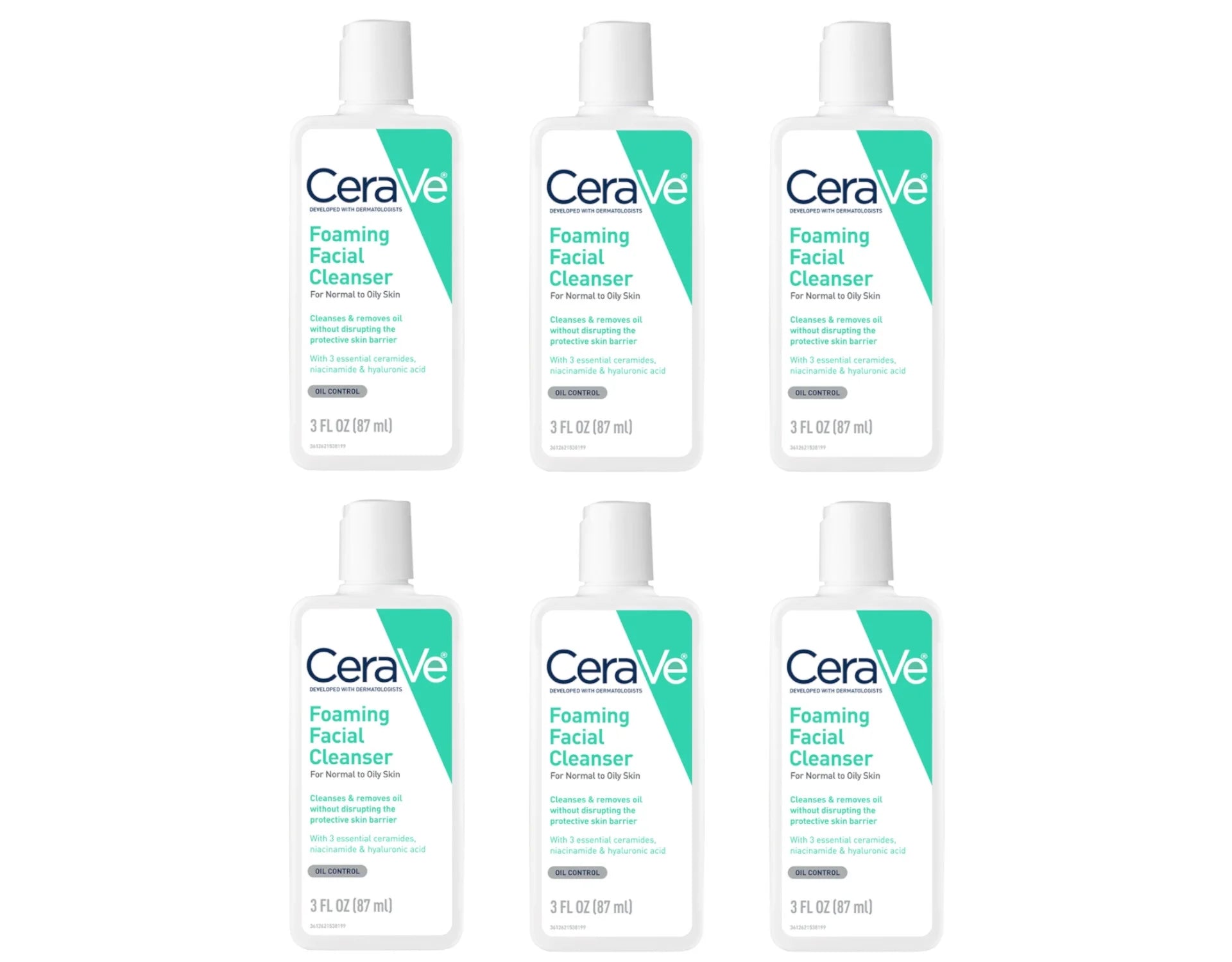 Foaming Facial Cleanser, 3 Oz (Pack of 6)