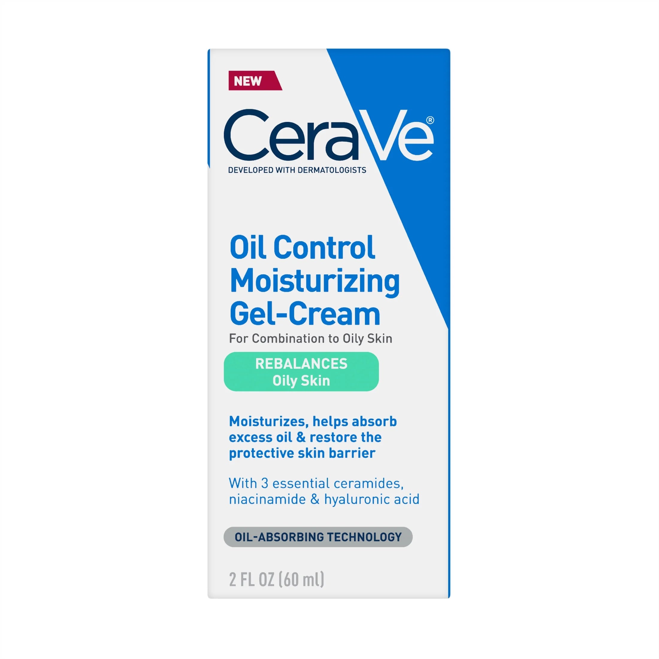 Oil Control Moisturizing Gel-Cream Face Moisturizer to Rebalance Oily Skin 3 Fl Oz