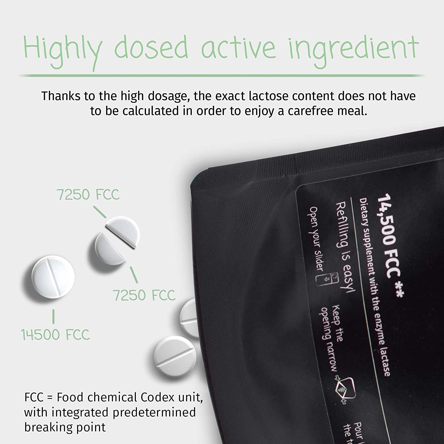 Lactase Pills I 240 Pieces Refill Package I Powerful Lactase Enzymes for Lactose Intolerance I Ultra Pure Lactase for Improved Digestion I 100% Vegan