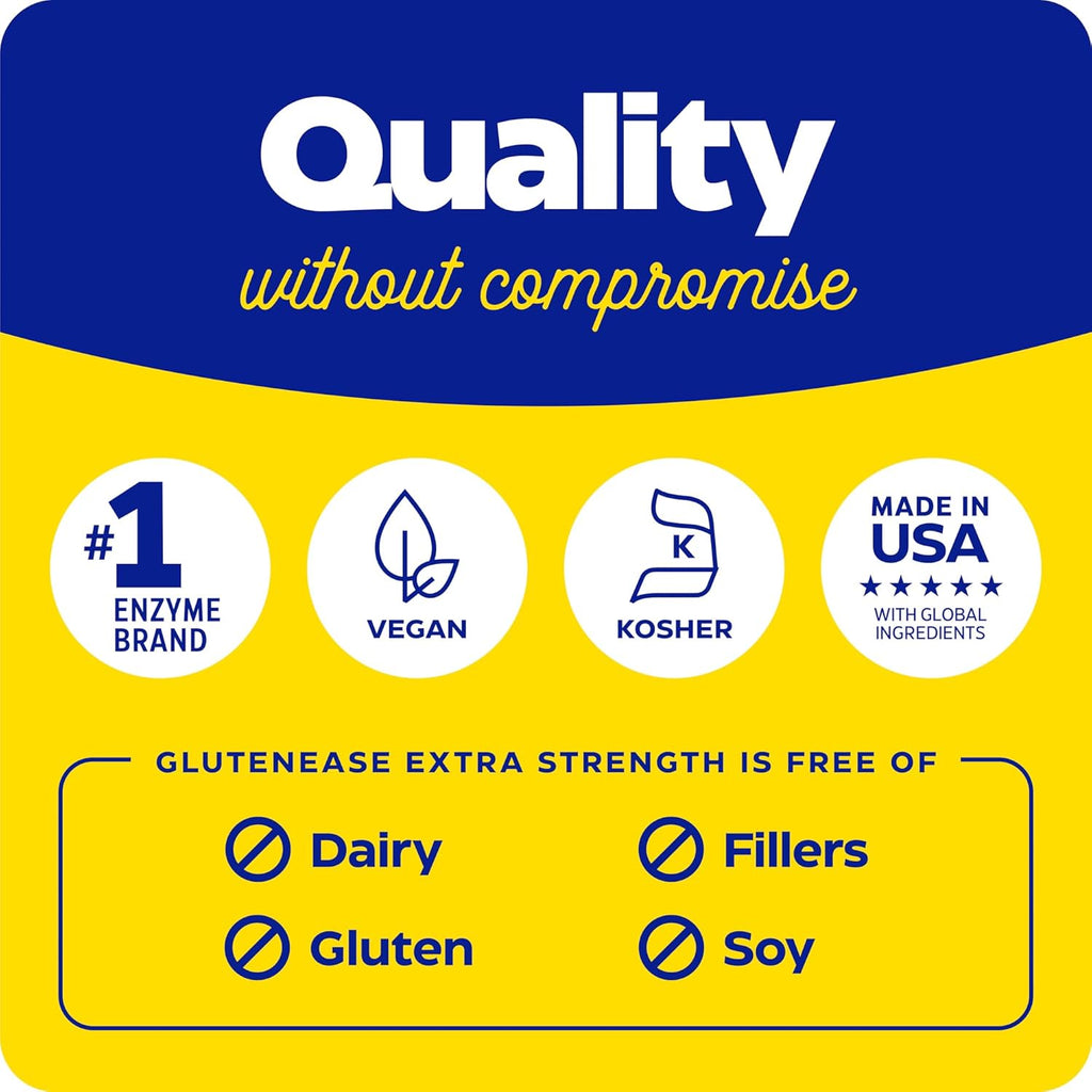 , Glutenease Extra Strength, Maximum Potency Digestive Enzymes, Supports Gluten & Casein Intolerance, 30 Count