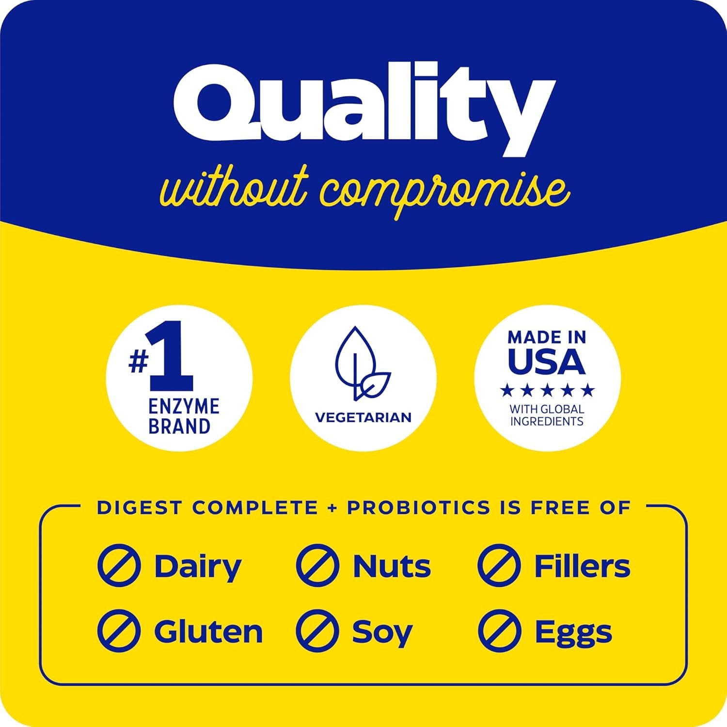 , Digest Complete + Probiotics, Gentle Digestive Enzymes with 400 Million CFU Active Cultures per Capsule, 30 Capsules