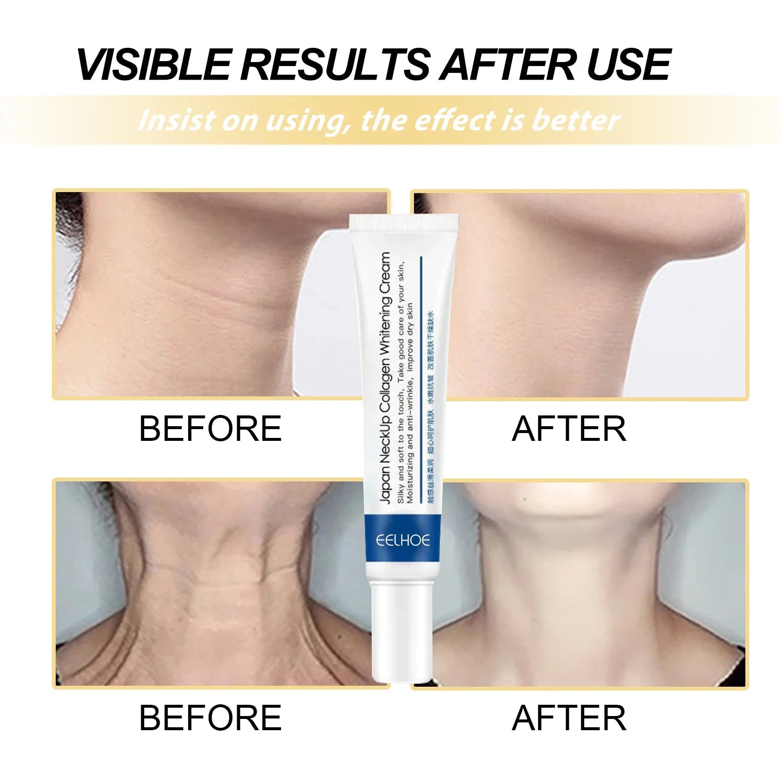 Collagen Neck Cream Eliminate Neck Wrinkle Lines Lifting Whitening Tighten Double Chin Anti-Age Rejuvenation Skin Care Products