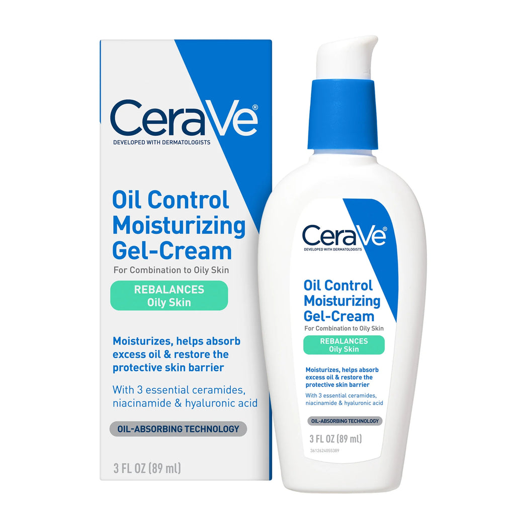 Oil Control Moisturizing Gel-Cream Face Moisturizer to Rebalance Oily Skin 3 Fl Oz
